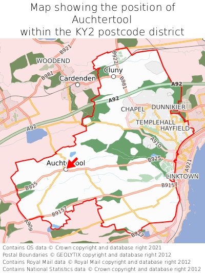 Map showing location of Auchtertool within KY2