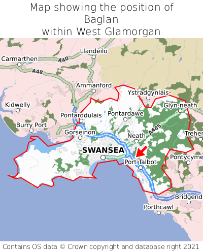 Baglan Map Position In West Glamorgan 000001 