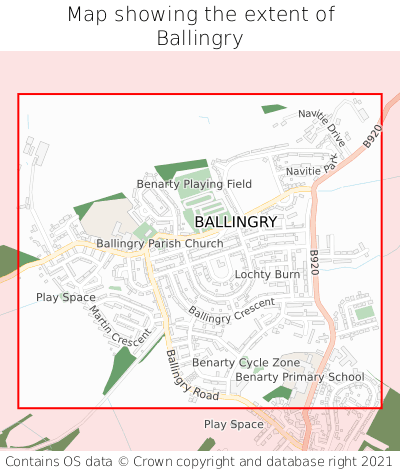 Map showing extent of Ballingry as bounding box