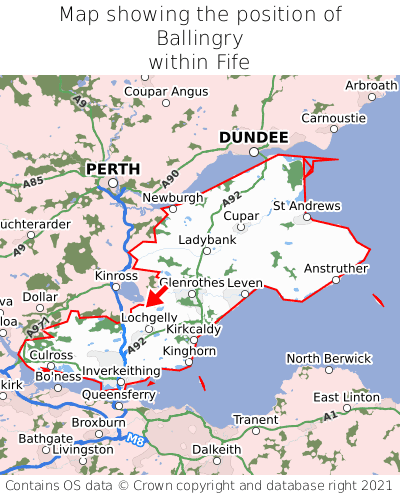 Map showing location of Ballingry within Fife