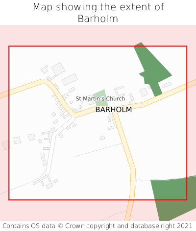 Map showing extent of Barholm as bounding box