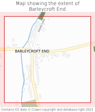 Map showing extent of Barleycroft End as bounding box