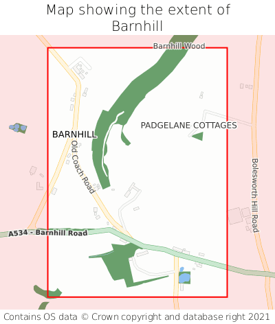Map showing extent of Barnhill as bounding box