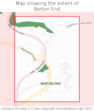 Map showing extent of Barton End as bounding box