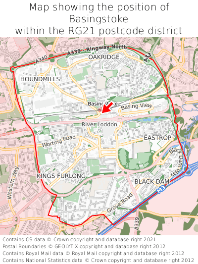 Basingstoke Map Position In Rg21 000001 
