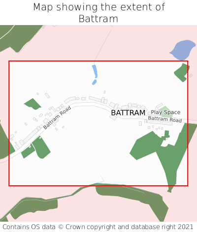 Map showing extent of Battram as bounding box