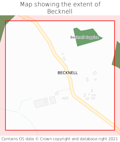 Map showing extent of Becknell as bounding box