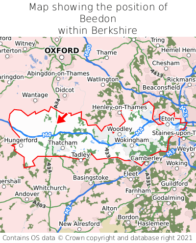 Map showing location of Beedon within Berkshire