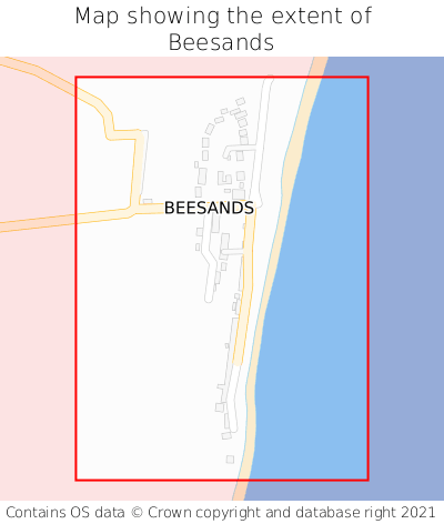 Map showing extent of Beesands as bounding box