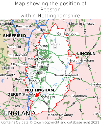 Beeston Map Position In Nottinghamshire 000001 
