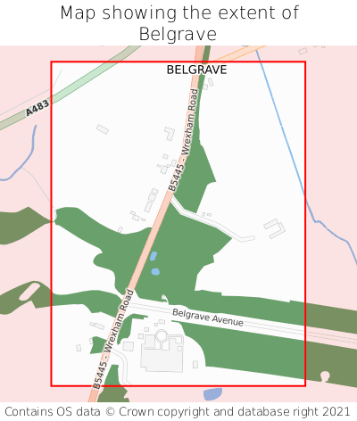 Map showing extent of Belgrave as bounding box