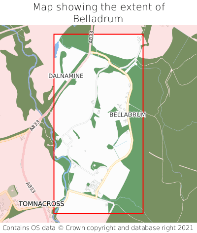 Map showing extent of Belladrum as bounding box