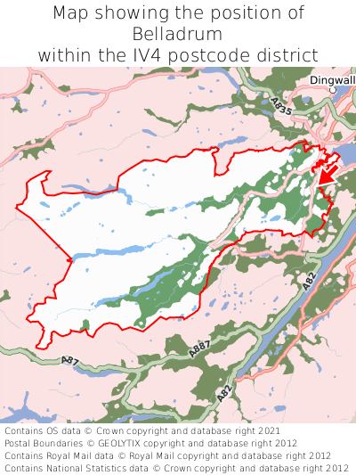 Map showing location of Belladrum within IV4