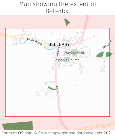 Map showing extent of Bellerby as bounding box