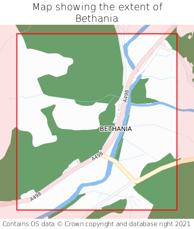 Map showing extent of Bethania as bounding box