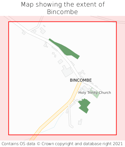 Map showing extent of Bincombe as bounding box