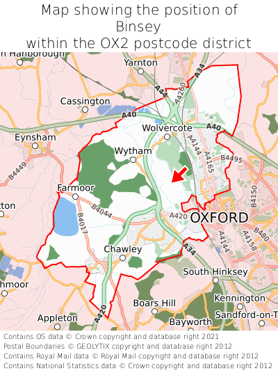 Binsey Map Position In Ox2 000001 