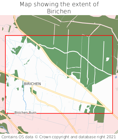 Map showing extent of Birichen as bounding box