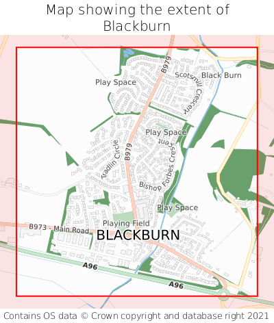 Map showing extent of Blackburn as bounding box