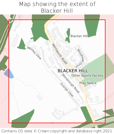 Map showing extent of Blacker Hill as bounding box