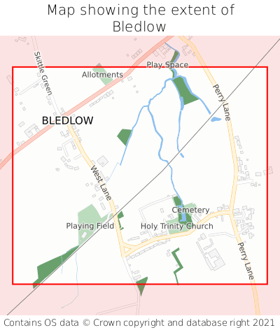 Map showing extent of Bledlow as bounding box