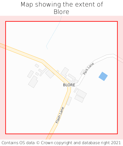 Map showing extent of Blore as bounding box