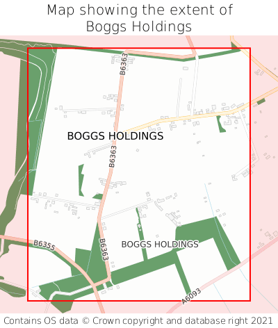 Map showing extent of Boggs Holdings as bounding box