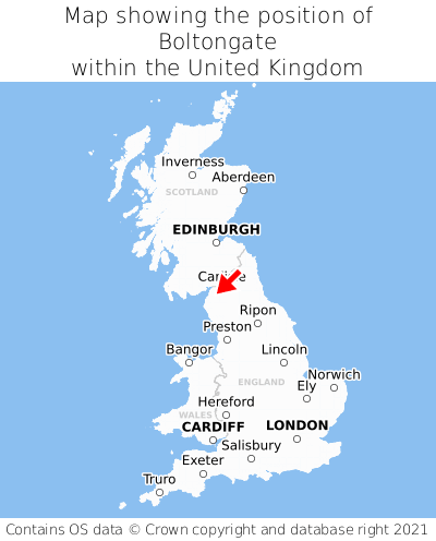 Map showing location of Boltongate within the UK