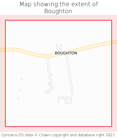 Map showing extent of Boughton as bounding box