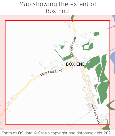 Map showing extent of Box End as bounding box