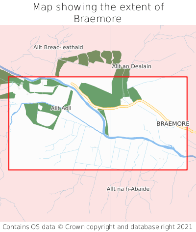 Map showing extent of Braemore as bounding box