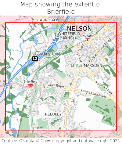 Map showing extent of Brierfield as bounding box