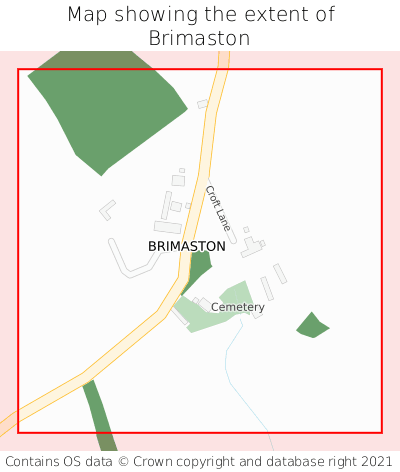 Map showing extent of Brimaston as bounding box