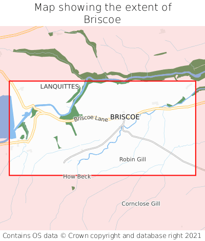 Map showing extent of Briscoe as bounding box