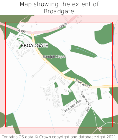 Map showing extent of Broadgate as bounding box