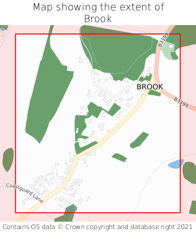 Map showing extent of Brook as bounding box