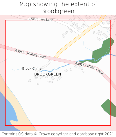 Map showing extent of Brookgreen as bounding box