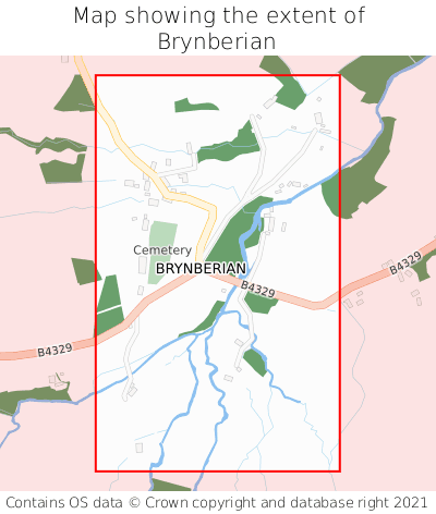 Map showing extent of Brynberian as bounding box