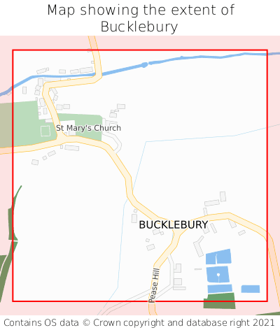 Map showing extent of Bucklebury as bounding box