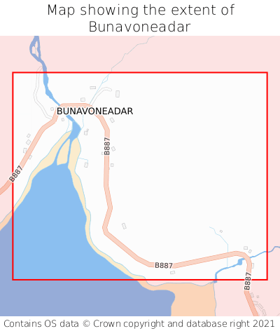 Map showing extent of Bunavoneadar as bounding box