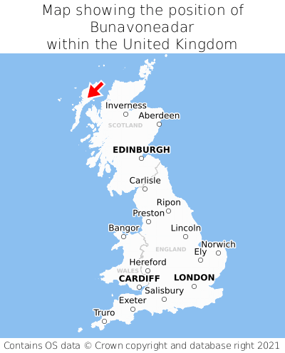 Map showing location of Bunavoneadar within the UK