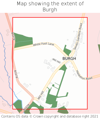 Map showing extent of Burgh as bounding box