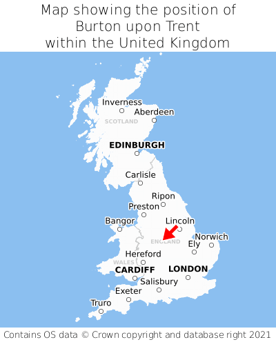 Burton Upon Trent Map Position In Uk 000001 