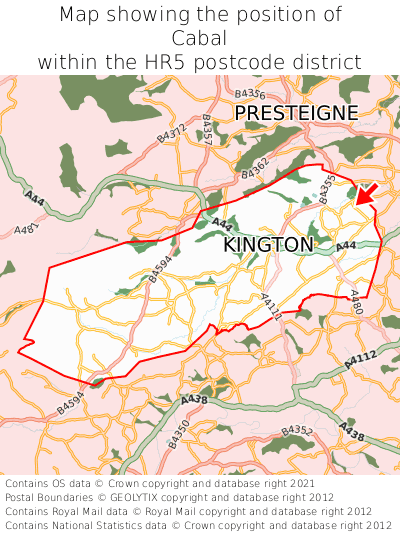 Map showing location of Cabal within HR5