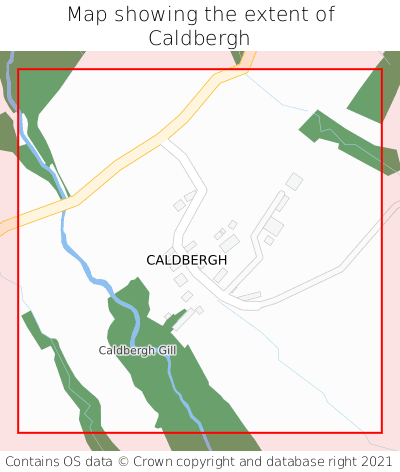 Map showing extent of Caldbergh as bounding box