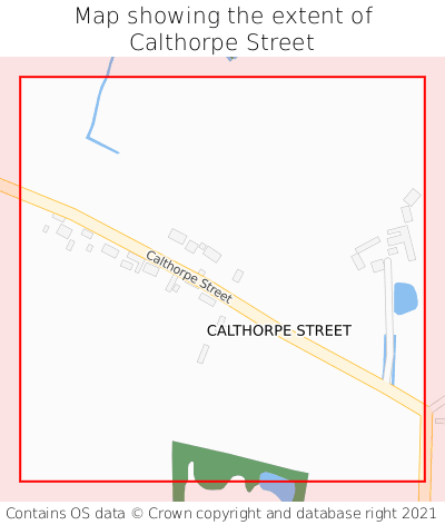 Map showing extent of Calthorpe Street as bounding box