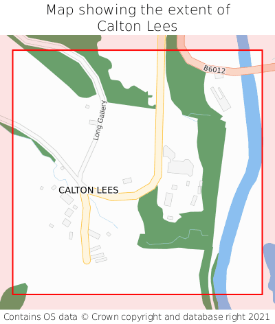 Map showing extent of Calton Lees as bounding box