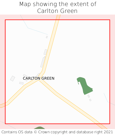 Map showing extent of Carlton Green as bounding box