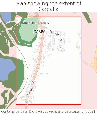 Map showing extent of Carpalla as bounding box