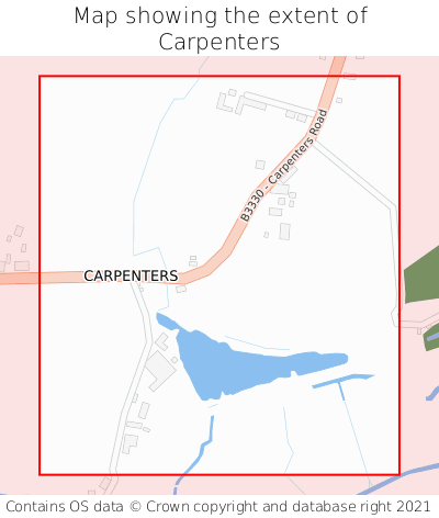 Map showing extent of Carpenters as bounding box